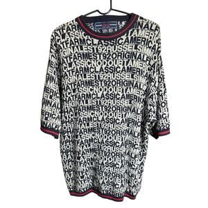 Vtg 90s Phat Farm Sweater AOP S/S XL Streetwear Retro Urban Hip Hop blue